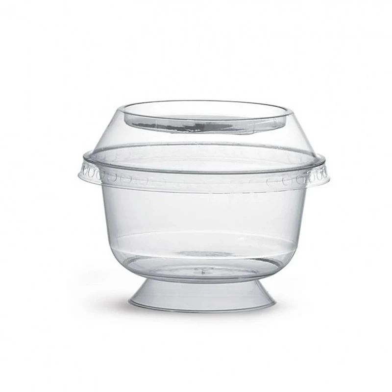 Pot à dessert pp jetable 20cl avec couvercle